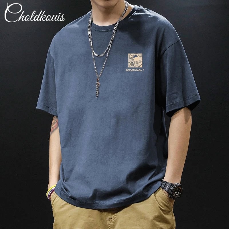 Foreign Trade Blue T-Shirt in Casual Streetwear Style Review: Hands-On With the $5.97 Drop-Shoulder Cotton Tee