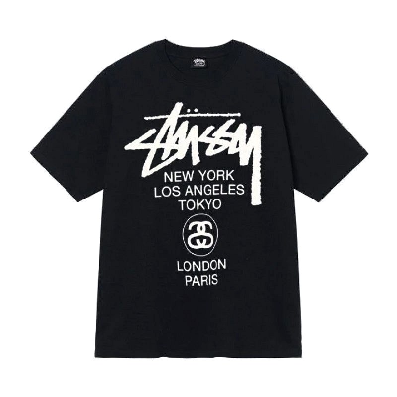 Stussy Letter-Print Black T-Shirt Review: Relaxed Crew in 250–300 gsm Cotton